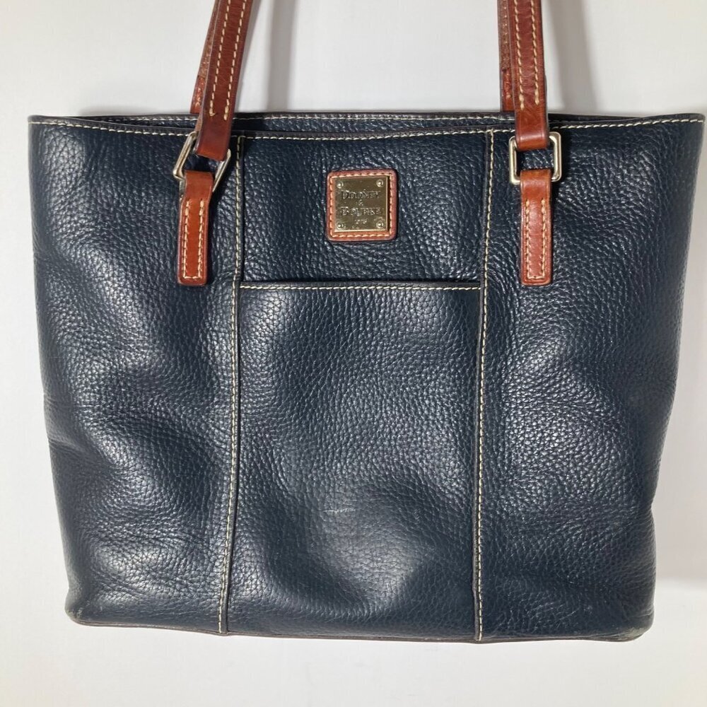 Vintage‎ Dooney & Bourke Pebbled Leather Lexington Shoulder Bag Black 8 x 12"